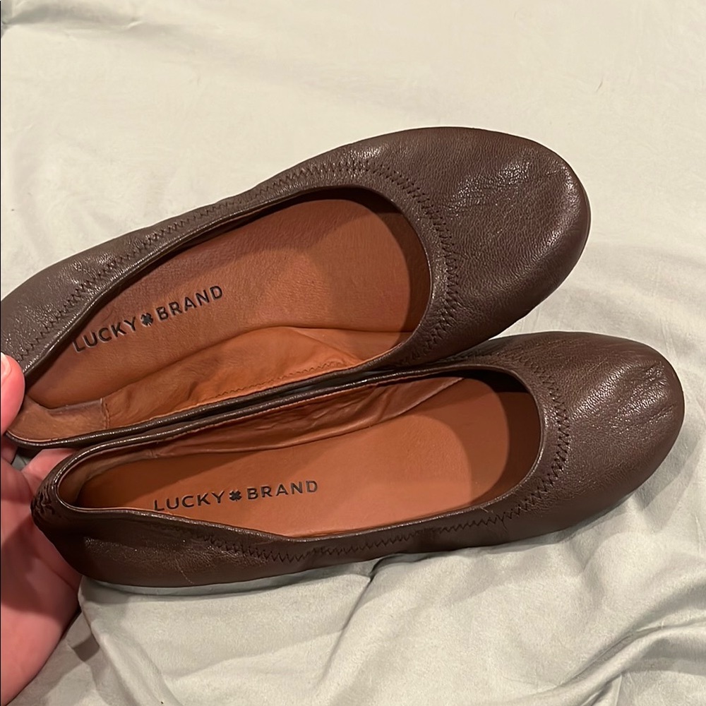 Lucky Brand Women's Brown Ballet Flats